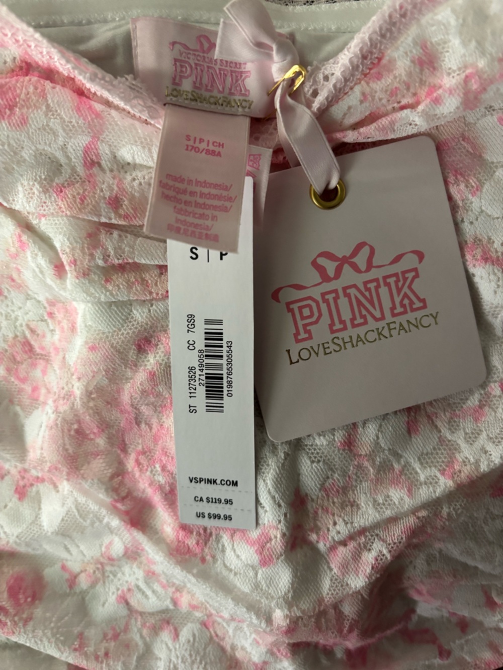 LoveShackFancy x Pink Victoria Secret Strapless Lace Ruffle Dress - Picture 5 of 6